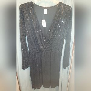 Black sequin dress from Ashley Stewart. NWT.